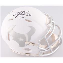 Lamar Miller Signed Houston Texans White Ice Custom Matte Speed Mini-Helmet (JSA COA)