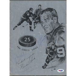 Bill Gadsby, Bobby Hull,  Johnny Wilson Signed Detroit Red Wings Gordie Howe Retrospect Program (PSA