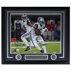 Ezekiel Elliott  Dak Prescott Signed Dallas Cowboys 22x27 Custom Framed Photo Display (JSA COA  Beck