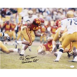 O.J. Simpson Signed USC Trojans 16x20 Photo Inscribed  Heisman 68  (JSA COA)