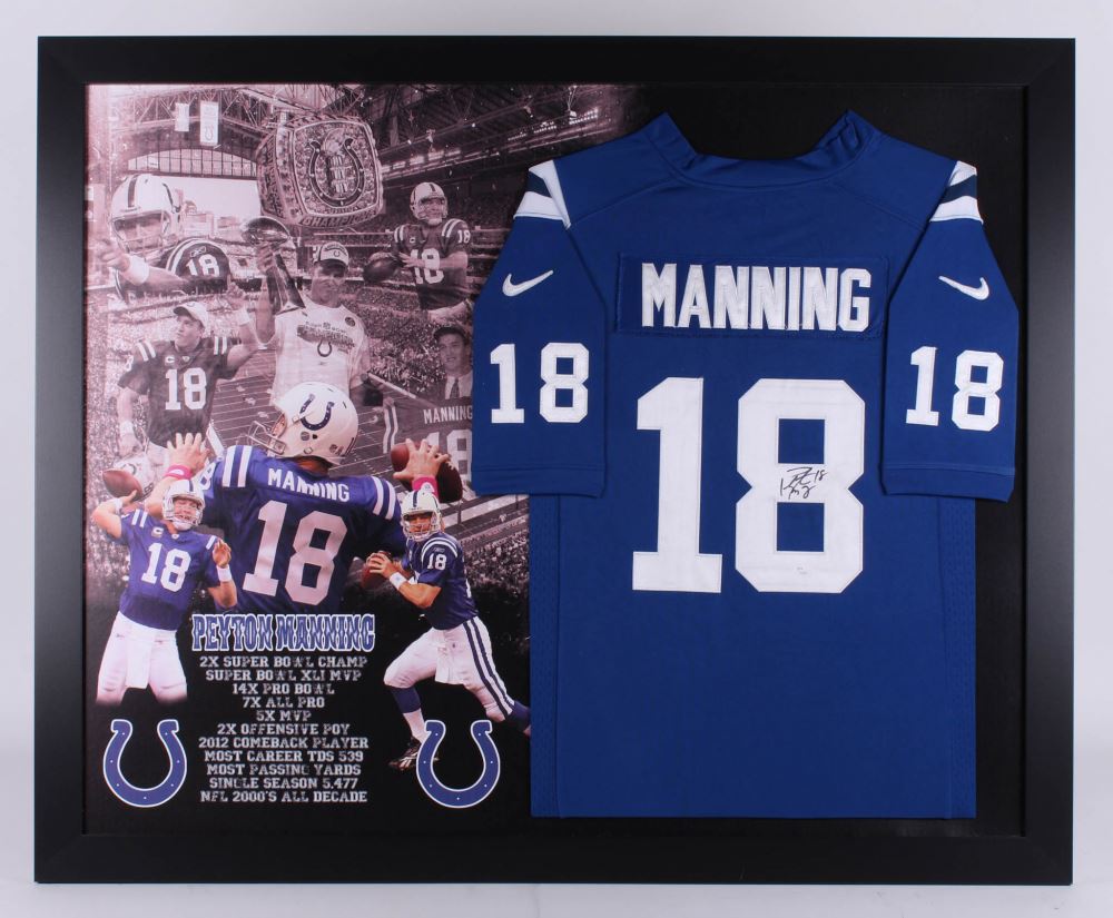 peyton manning framed jersey