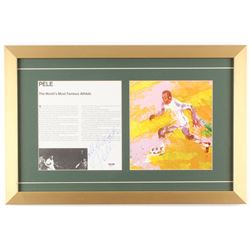 Pele Signed 14.5x22 Custom Framed Leroy Neiman Print Display Inscribed  All the Best  (PSA COA)