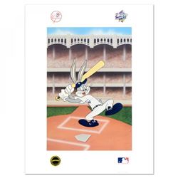 Looney Tunes  Bugs Bunny at Bat for the Yankees  Embossed Collectible 19x25 Lithograph