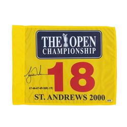 Tiger Woods Signed 2000 British Open Pin Flag (UDA COA)