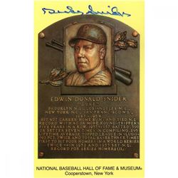 Duke Snider Signed Gold Hall of Fame Postcard (JSA Hologram)