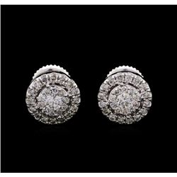 1.00 ctw Diamond Earrings - 14KT White Gold