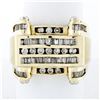 Image 1 : Men's 14K Yellow Gold 1.50 ctw Round & Baguette Diamond  Statement Band Ring