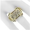 Image 3 : Men's 14K Yellow Gold 1.50 ctw Round & Baguette Diamond  Statement Band Ring