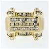 Image 4 : Men's 14K Yellow Gold 1.50 ctw Round & Baguette Diamond  Statement Band Ring
