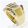 Image 9 : Men's 14K Yellow Gold 1.50 ctw Round & Baguette Diamond  Statement Band Ring