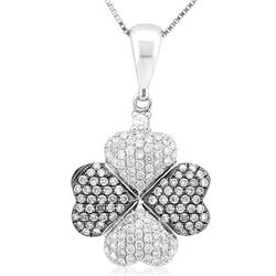 18k White Gold 0.53CTW Diamond Pendant, (SI1 /G-H)