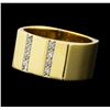 Image 1 : 0.10 ctw Diamond Square Band - 14KT Yellow Gold