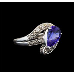 18KT White Gold 1.72 ctw Tanzanite and Diamond Ring