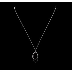 0.54 ctw Black and White Diamond Pendant & Chain - 14KT White Gold