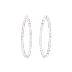 4.20 ctw Diamond Earrings - 14KT White Gold