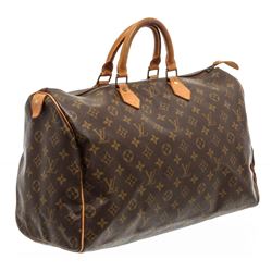 Louis Vuitton Monogram Canvas Leather Speedy 40 cm Bag