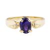 Image 2 : 1.09 ctw Blue Sapphire and Diamond Ring - 10KT Yellow Gold