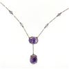 Image 5 : 10k Yellow Gold and Silver Carved Amethyst Dangle Necklace
