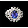 Image 2 : 2.23 ctw Tanzanite and Diamond Ring - 14KT White Gold