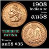 Image 1 : 1908 Indian Cent 1c Grades Choice Unc RD