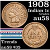 Image 1 : 1908 Indian Cent 1c Grades Choice AU/BU Slider