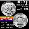 Image 1 : 1949-p Franklin Half Dollar 50c Grades Select Unc+ FBL