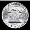 Image 3 : 1954-p Franklin Half Dollar 50c Grades Select Unc+ FBL