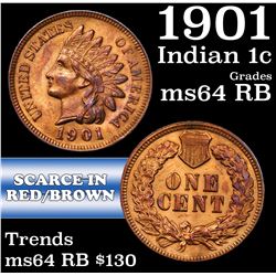 1901 Indian Cent 1c Grades Choice Unc RB