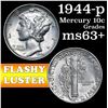Image 1 : 1944-p Mercury Dime 10c Grades Select+ Unc