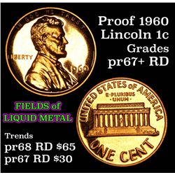 1960 Lincoln Cent 1c Grades Proof Gem++ Red