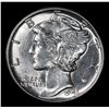 Image 2 : 1943-p Mercury Dime 10c Grades GEM Unc
