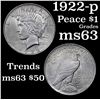 Image 1 : 1922-p Peace Dollar $1 Grades Select Unc