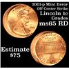 Image 1 : 2001-p Mint Error 'off center' strike Lincoln Cent 1c Grades GEM Unc RD