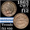 Image 1 : 1863 Not One Cent Civil War Token 1c Grades f, fine
