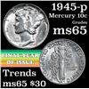 Image 1 : 1945-p Mercury Dime 10c Grades GEM Unc