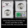 Image 1 : 1955-p Bugs Bunny Franklin Half Dollar 50c Graded ms66 FBL By RNG