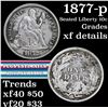 Image 1 : 1877-p Seated Liberty Dime 10c Grades xf details