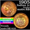 Image 1 : 1905 Indian Cent 1c Grades Choice Unc RB