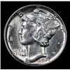 Image 2 : 1945-d Mercury Dime 10c Grades Select Unc