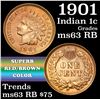 Image 1 : 1901 Indian Cent 1c Grades Select Unc RB