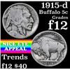 Image 1 : 1915-d Buffalo Nickel 5c Grades f, fine