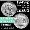 Image 1 : 1949-p Franklin Half Dollar 50c Grades Select Unc