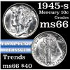 Image 1 : 1945-s Mercury Dime 10c Grades GEM+ Unc