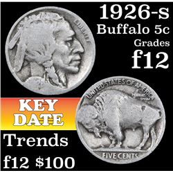 1926-s Buffalo Nickel 5c Grades f, fine