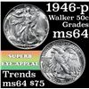Image 1 : 1946-p Walking Liberty Half Dollar 50c Grades Choice Unc