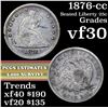 Image 1 : 1876-cc Seated Liberty Quarter 25c Grades vf++