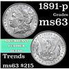 Image 1 : 1891-p Morgan Dollar $1 Grades Select Unc