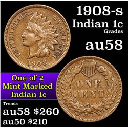 1908-s Indian Cent 1c Grades Choice AU/BU Slider
