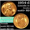 Image 1 : 1954-d Lincoln Cent 1c Grades Gem+ Unc RD