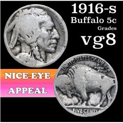 1916-s Buffalo Nickel 5c Grades vg, very good